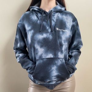 Blue tie-dye Champion hoodie